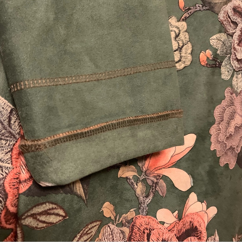 Anis.A Floral blooming soft asymmetrical button coat wearable art M - Picture 7 of 17